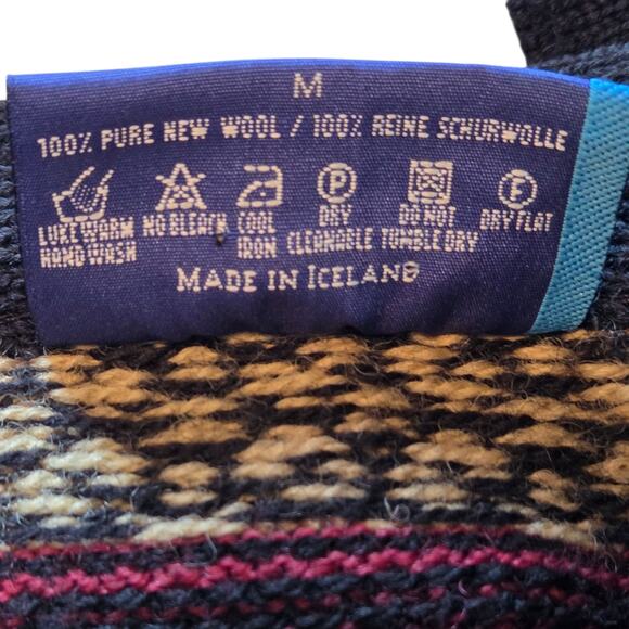 Icewear Wool Cardigan Sweater Vintage Norwear Nordic Button Down Gold Accents M - Picture 11 of 11